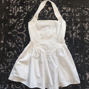 Elegant White Halter Kids Dress